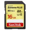 SanDisk Extreme Plus SDHC 16 GB 80 MB/s class10, UHS-I