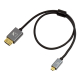 ZILR 4Kp60 50cm (Full to Micro) Hyper Thin Ultra High Speed HDMI Secure Cable Micro Connector