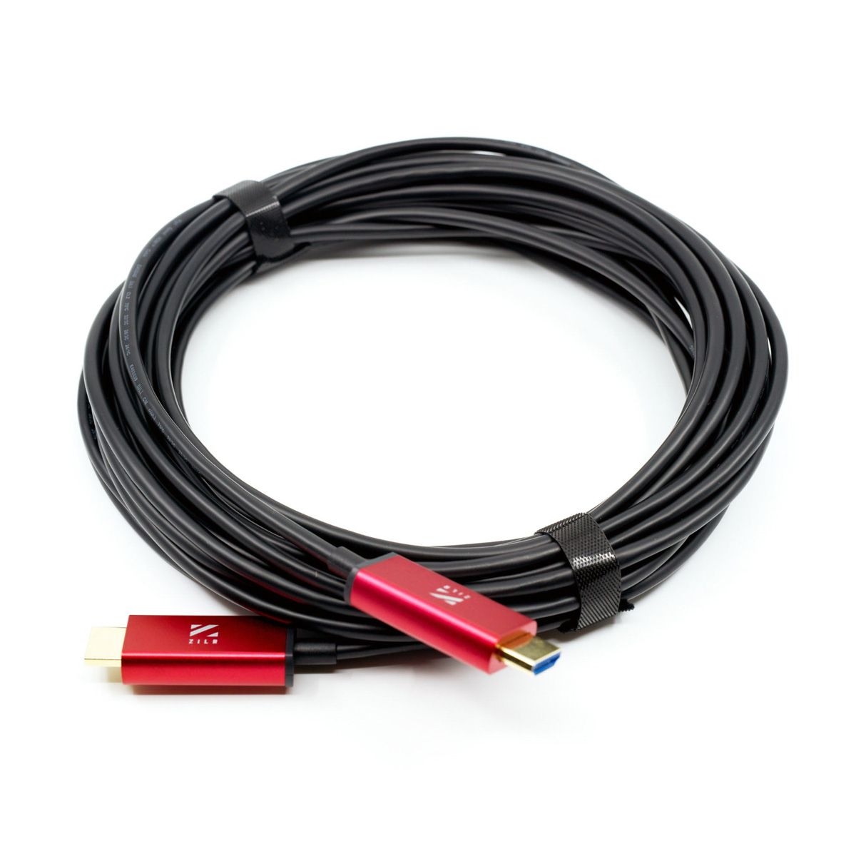 ZILR Cable Reel HDMI 8Kp60 10m (Directional Full to Full) Armored Fiber Optic Cable on Production Reel