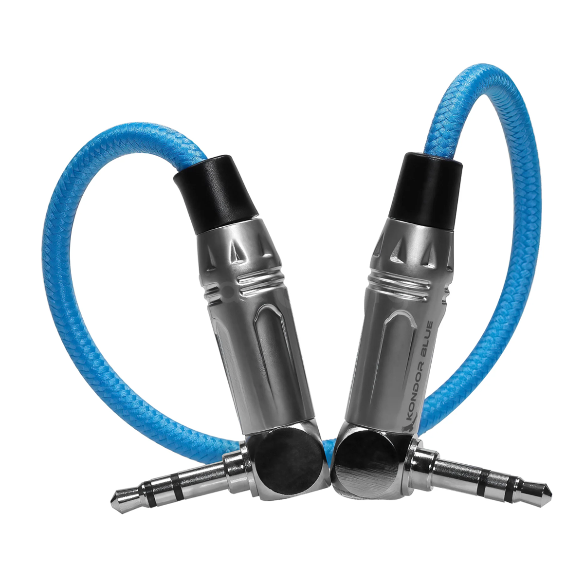 Kondor Blue 10″ 3.5mm to 3.5mm Right Angle Time Code Audio Cable