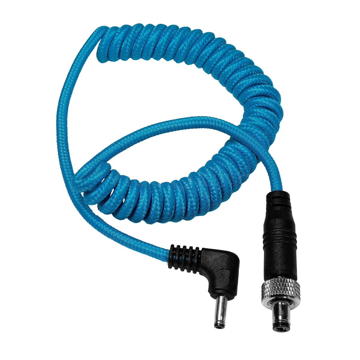 Kondor Blue Locking DC 2.1mm to Right Angle DC 1.35mm Coiled Cable