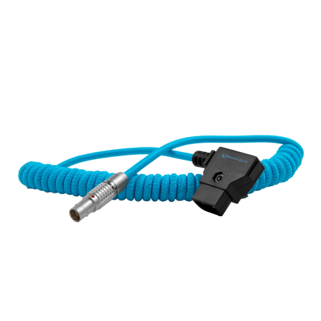 Kondor Blue Coiled D-Tap to Female LEMO 2 Pin for RED KOMODO