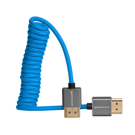 Kondor Blue Full HDMI Cable for On-Camera Monitors 12"-24" Braided Coiled