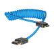 Kondor Blue Mini HDMI to Full HDMI Cable 12"-24" Braided Coiled