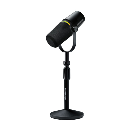 Shure MV7+-K Podcast XLR/USB Microphone Bundle with Gator Desktop Stand (Black)