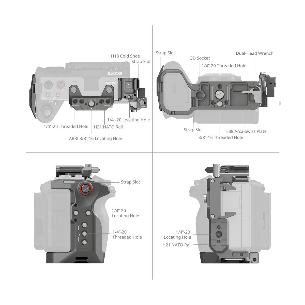 SmallRig HawkLock Quick Release Cage Kit for Sony FX3-3